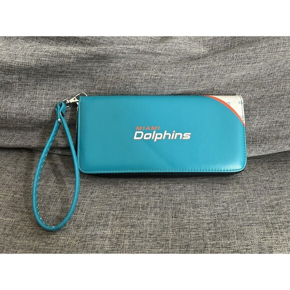NFL Curve Miami Dolphins Zip Around Wristlet Wallet by Littlearth Little Earth - Picture 2 of 7